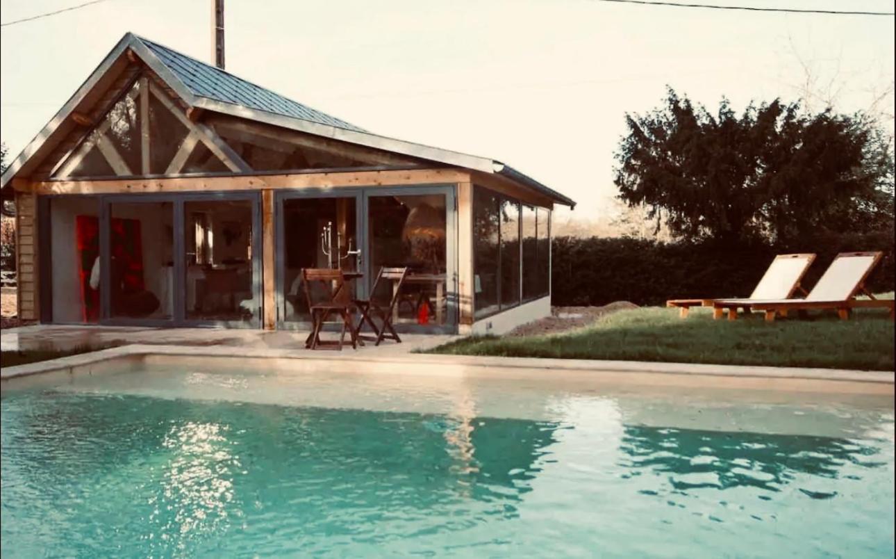 Cottage Normand Avec Sa Grande Piscine Chauffee Toute L Annee Sur Parc Arbore Et Clos En Plein Coeur De La Campagne Adapte Aux Kids Et Dog Friendly Saint-Antonin-de-Sommaire Екстериор снимка